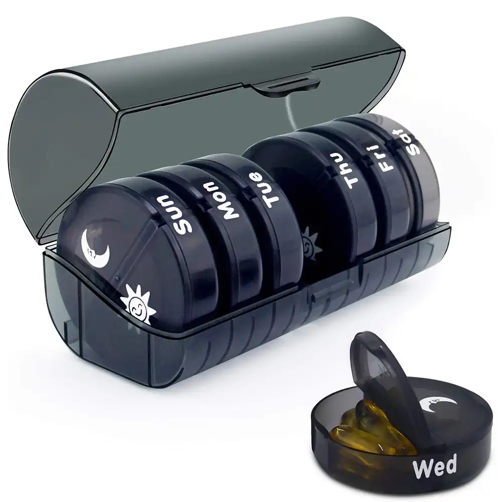 Weekly Pill Box Organizer 2 Times a Day Large Portable Medicine Organizer