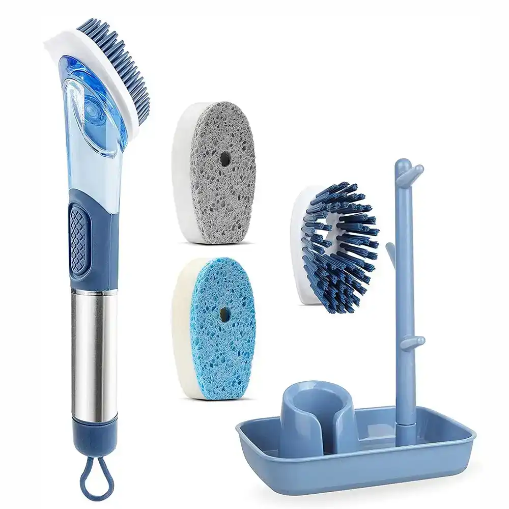 Multifunctional cleaning brush with liquid long-handled cleaning brush set