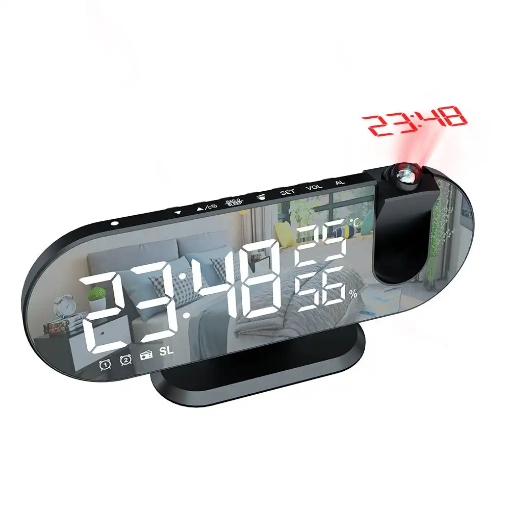 LED Digital Projection Alarm Clock with Projection FM Radio Time Projector