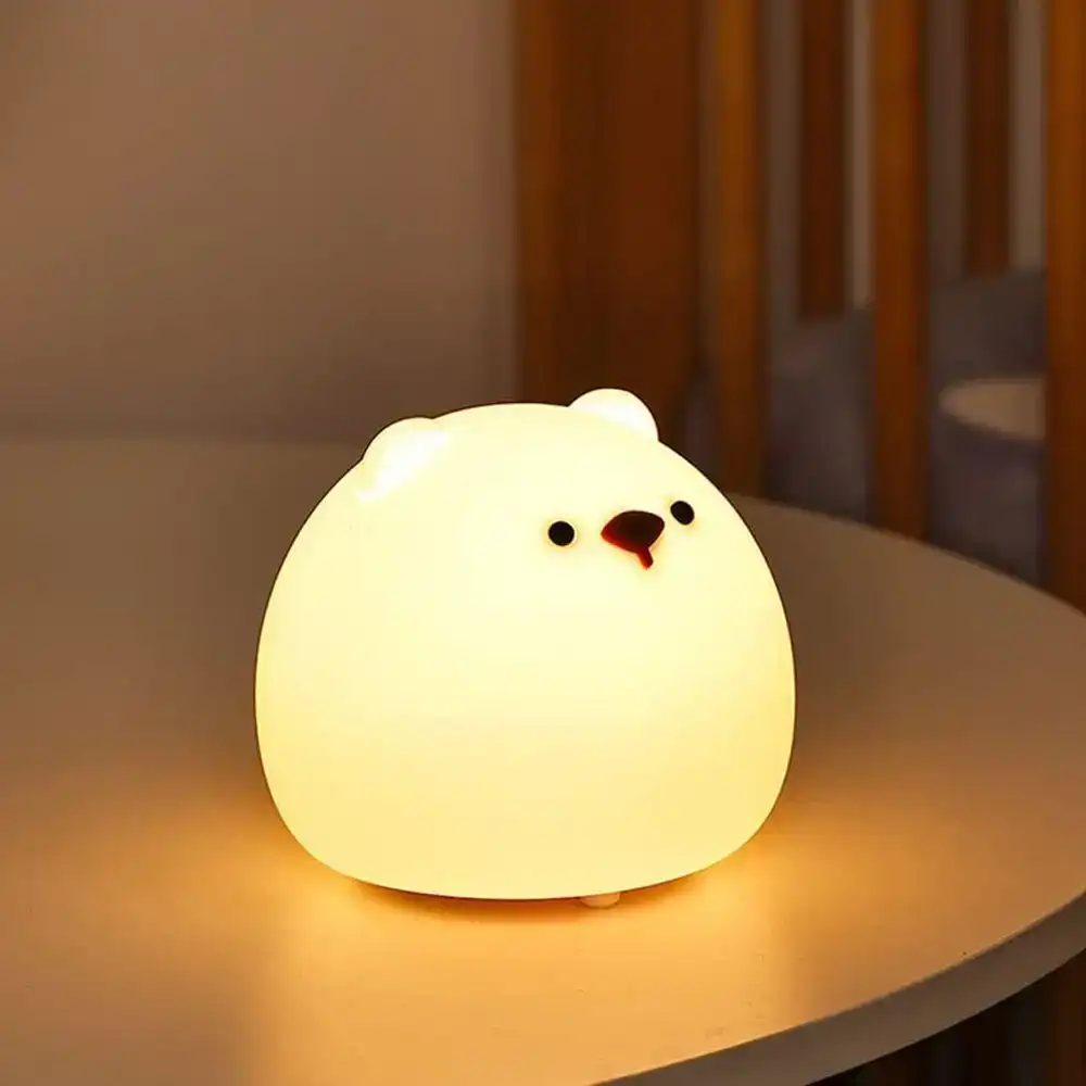 Cute Little Bear Night Light Color Changing Silicone USB LED Night Light