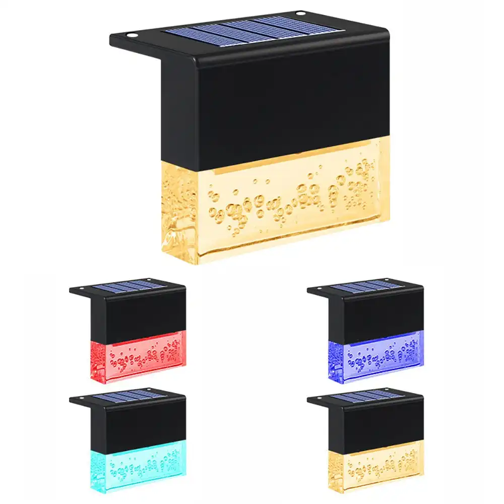 Solar light outdoor garden decoration colorful step fence wall lamp
