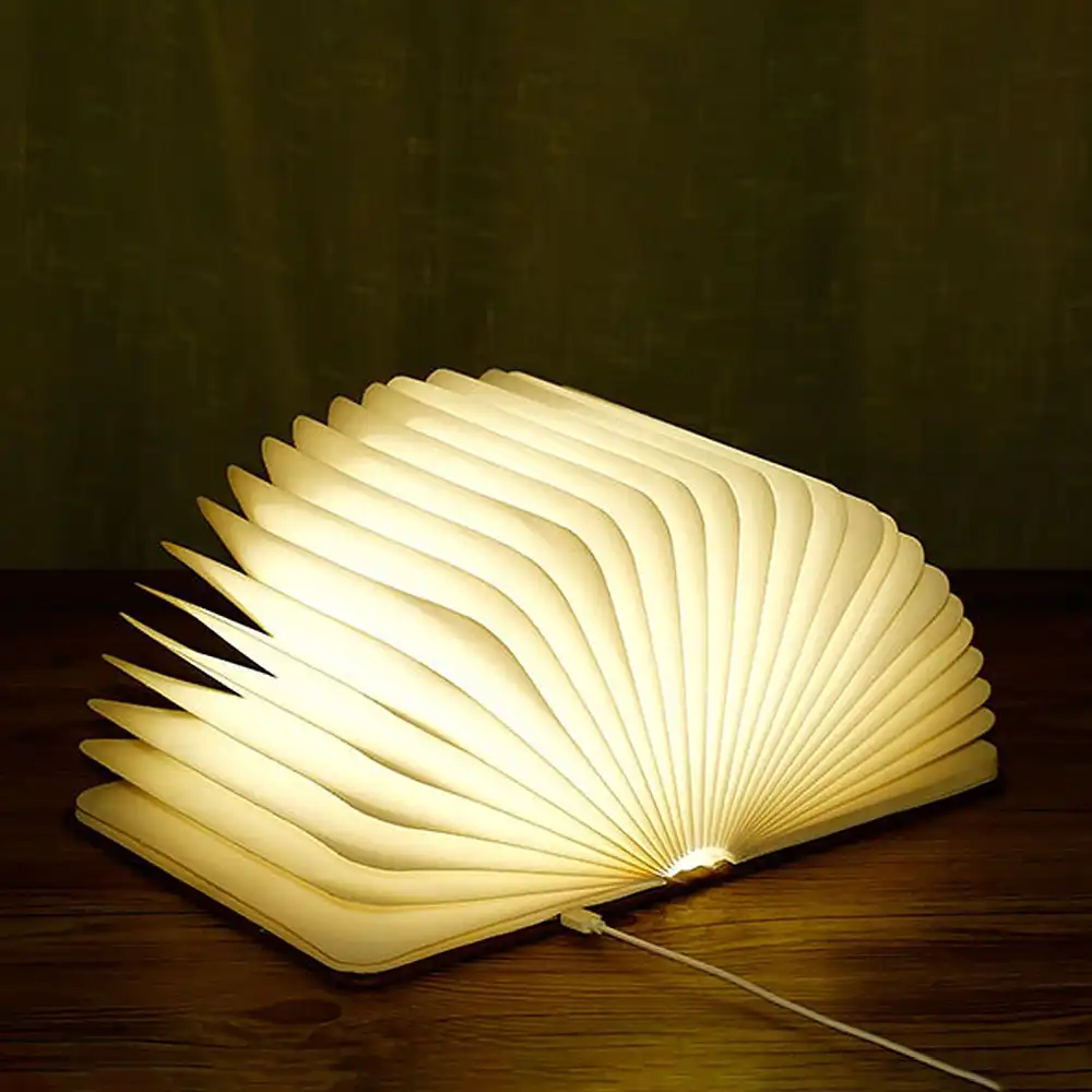 5 Colors Foldable LED Wood Grain Book Night Light