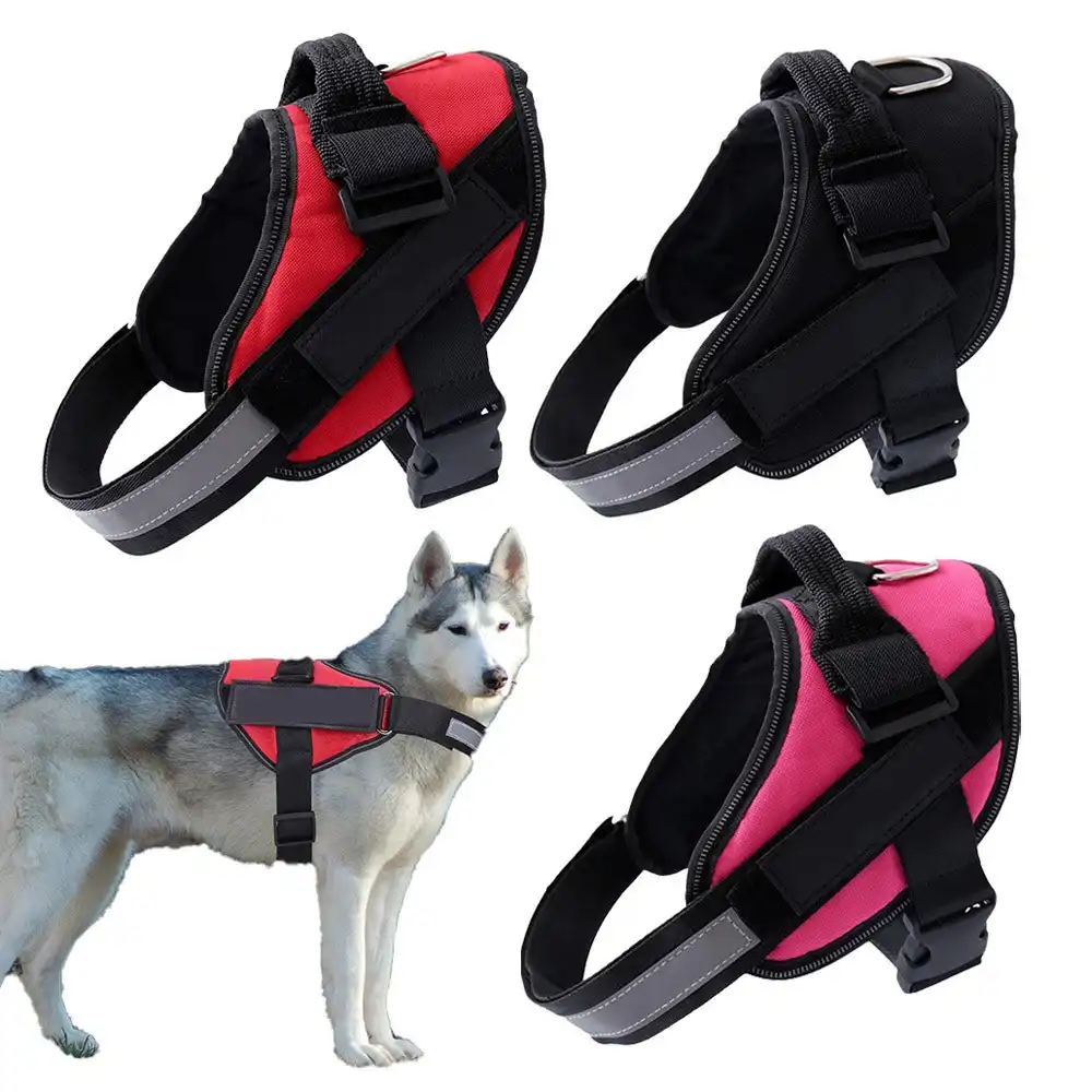 No-Pull Reflective Adjustable Dog Harness Dog Vest with Handle for Outdoor Walking