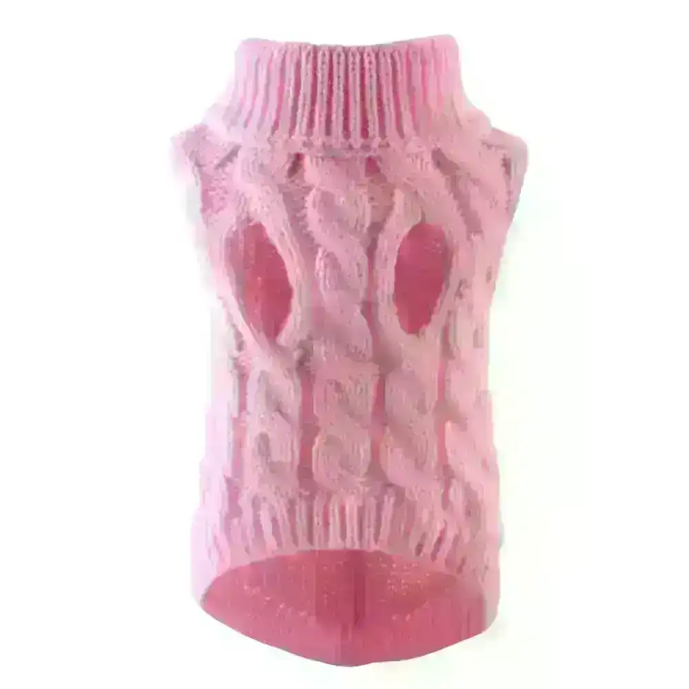 Puppy Sweaters Warm Pet Turtleneck Vest For Small Medium Dogs Cats-Pink