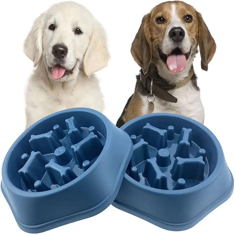 1 or 2 Pack Non Slip Dog Slow Feeder Bowl Pet bowl for Small Medium Size Dogs