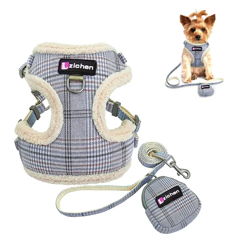 Dog Vest Harness and Leash Set With Cute Bags Breathable Mesh Dog Harness