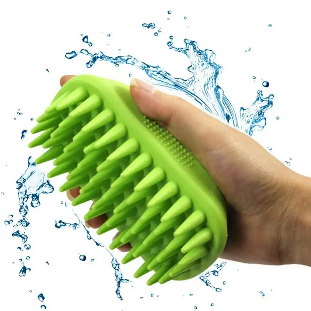 Anti-Skid Rubber Dog Cat Pet Mouse Grooming Shower Bath Brush Massage Comb