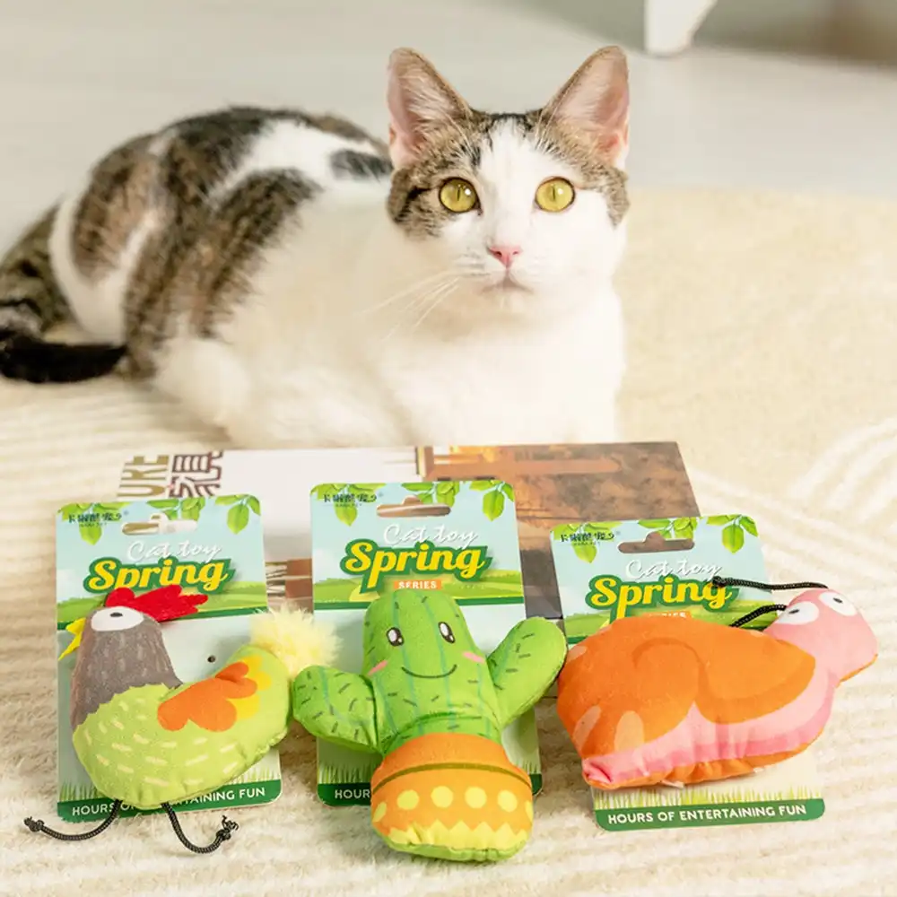 3Pcs Forest Series Cat Toys Self - Invigorating Device Molars Stuffed Catnip Toy