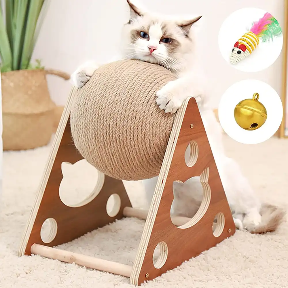 Cat Scratching Ball Toy Kitten Sisal Rope Board Grinding Paws Toys Scratcher Toy