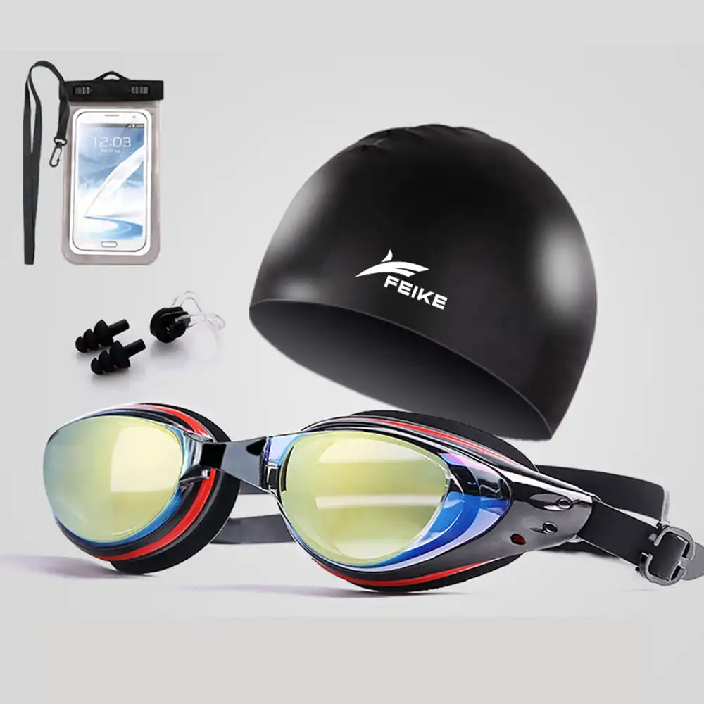 HD Anti-Fog Professional Swimming Goggles Set