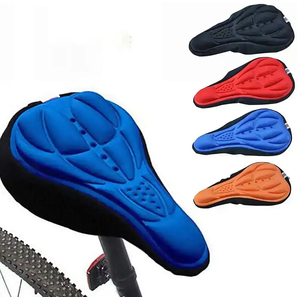4 Pcs Mountain Bike Cycling Silicone 3D Cushion Cover Bicycle Saddle Seat
