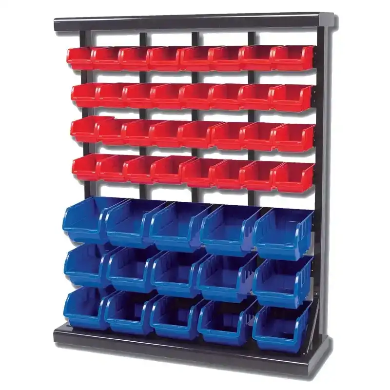 Heavy Duty Storage Bench with 47 Bin Rack