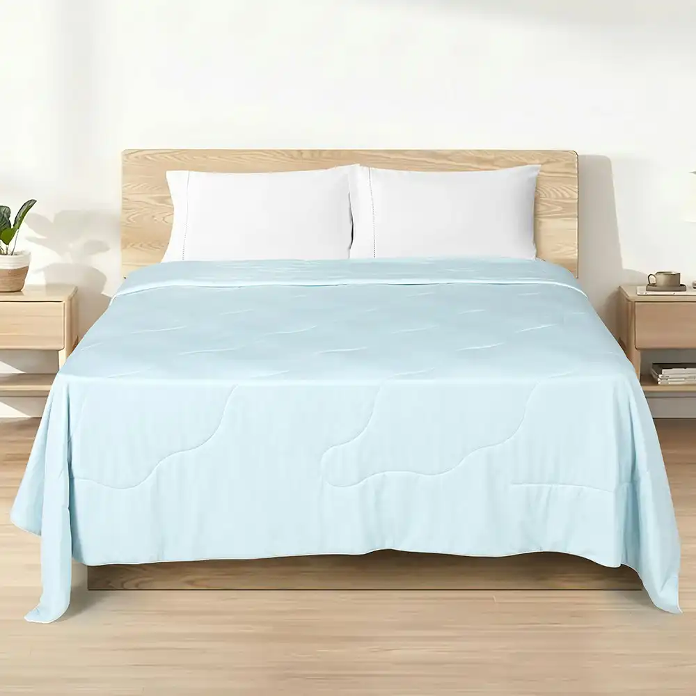 Giselle Bedding Cooling Comforter Summer Quilt Queen Blue