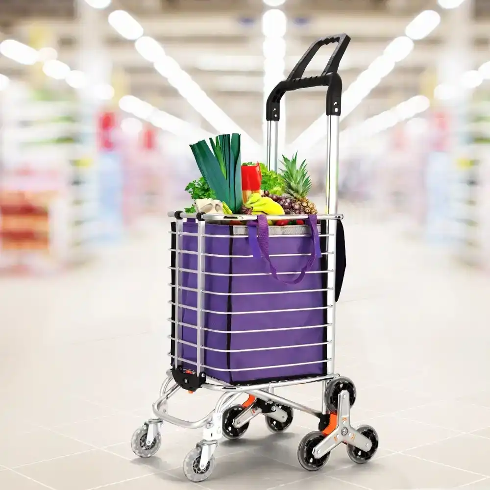 Emajin Foldable Shopping Cart Trolley 35L Grocery Bag Rolling Wheel Portable