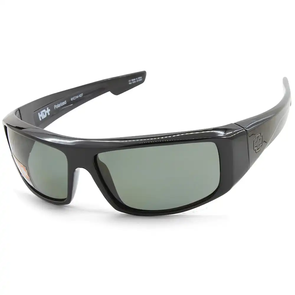Spy Logan Shiny Black/HD Plus Grey-Green Polarised Men's Sports Sunglasses