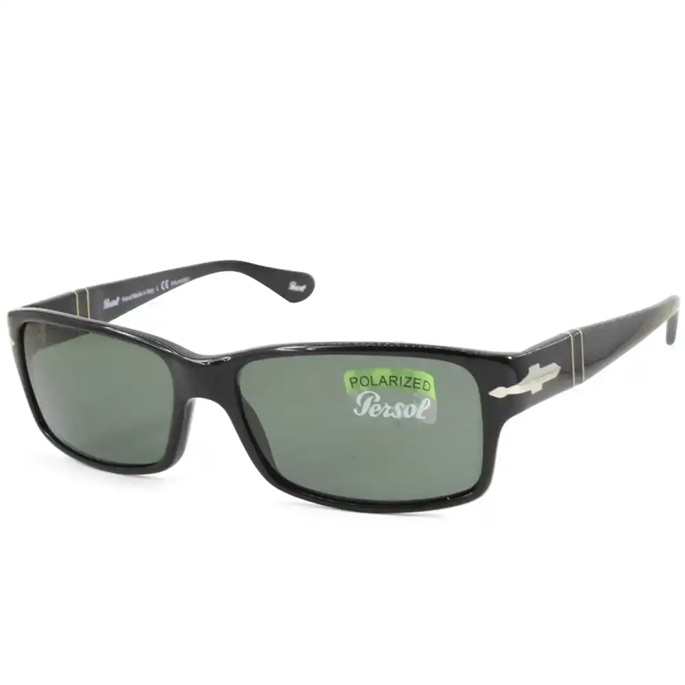Persol PO2803S 95/58 Polished Black/Green Polarised Men's Designer Sunglasses