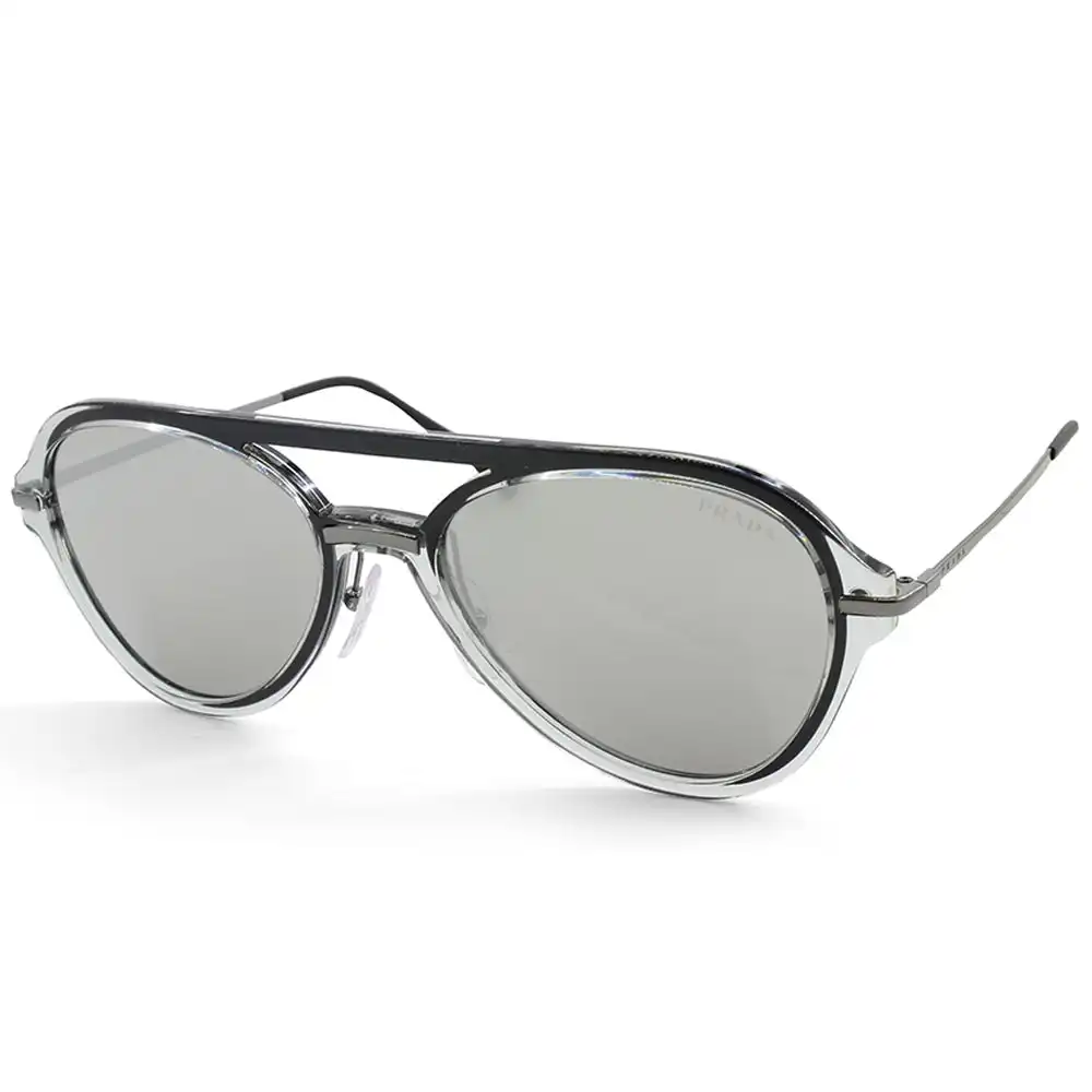 Prada Sport PS 04TS MQG2B0 Transparent Grey/Silver Mirror Men's Sunglasses