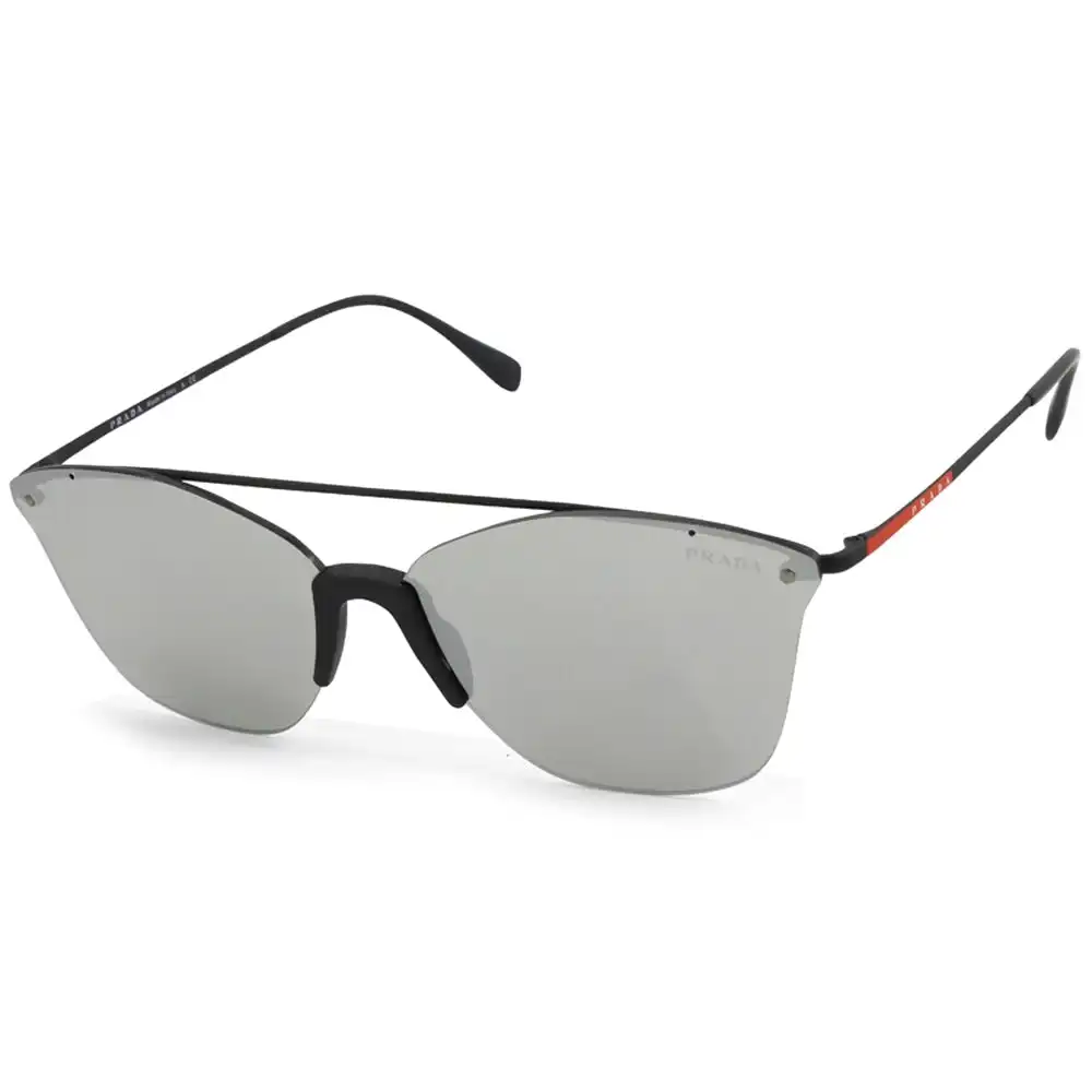Prada Sports PS 52US DG02B0 Black/Silver Mirror Flat Women's Sunglasses
