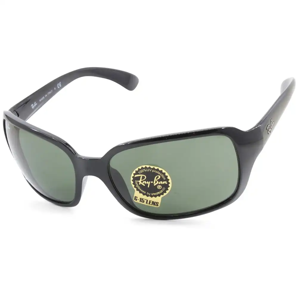 Ray-Ban RB4068 601 Shiny Black/Classic Green G15 Unisex Wrap Sunglasses