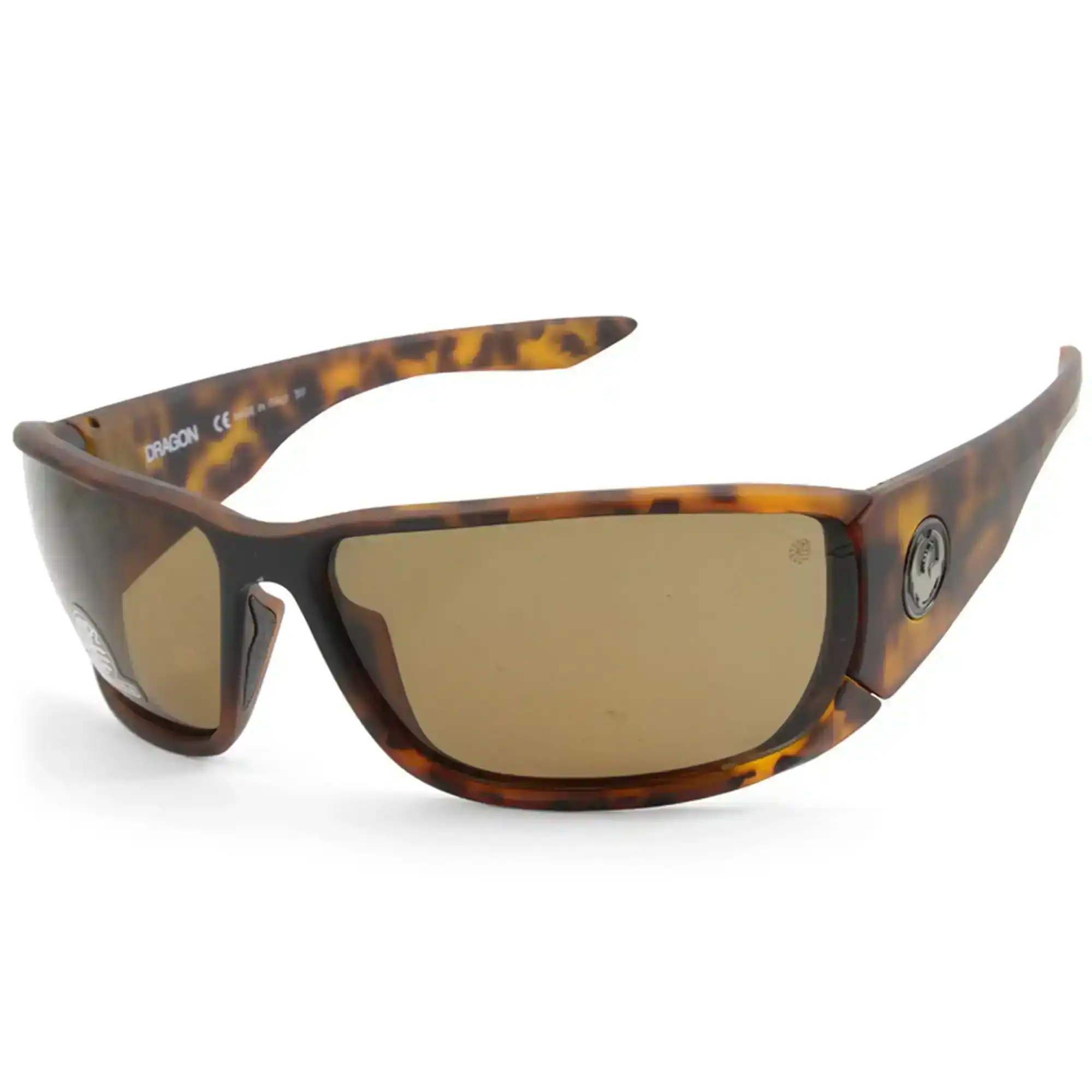 Dragon Tow In Matte Tortoise/Brown Men's Polarised Wrap Sunglasses