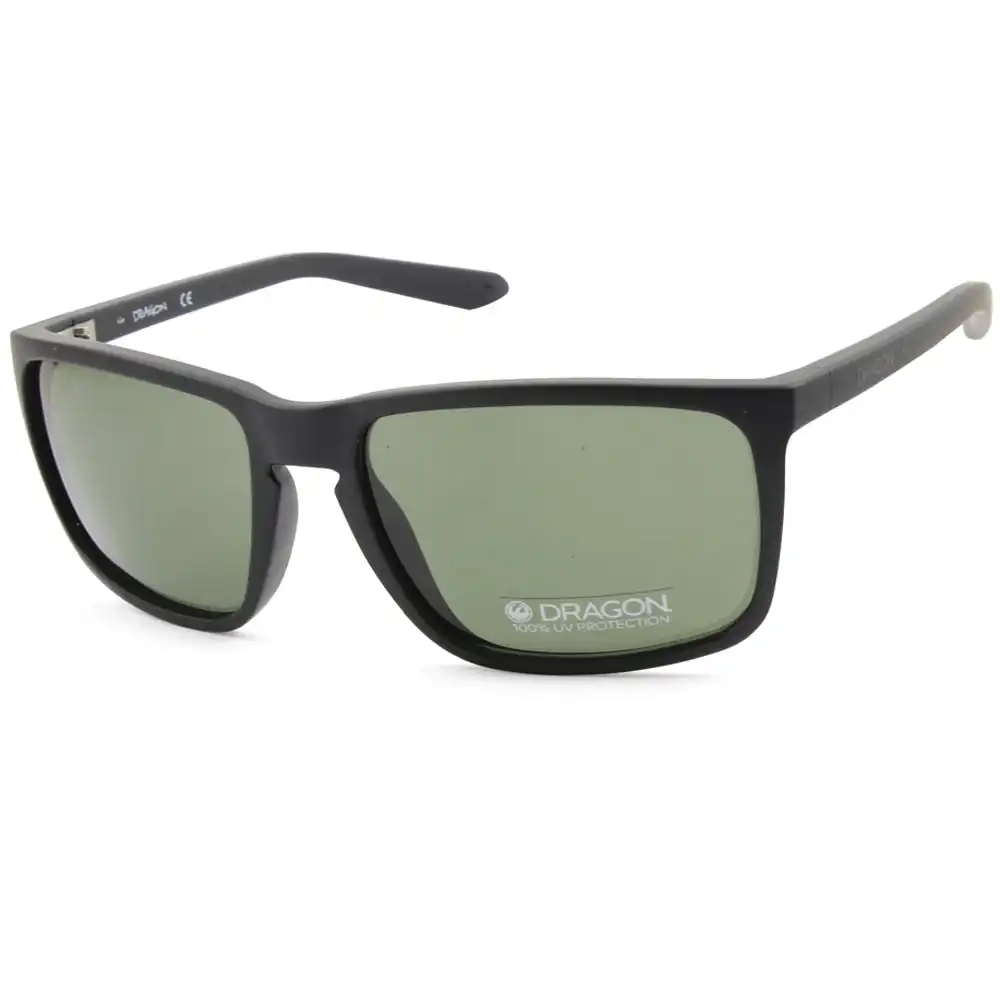 Dragon Melee XL Matte Black/Grey-Green G15 Men's Designer Sunglasses
