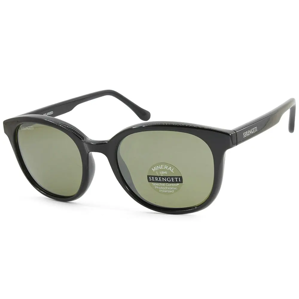 Serengeti Mara Shiny Black/Green 555nm Polarised Women's
