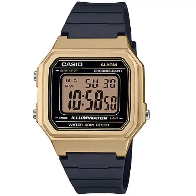 Casio W-217HM-9A Gold Multifunction 50m Casual Unisex Digital Watch