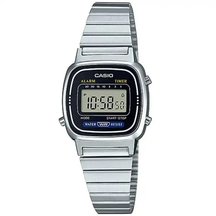 Casio Silver Black Small Classic Women's Digital Watch LA670WA-1