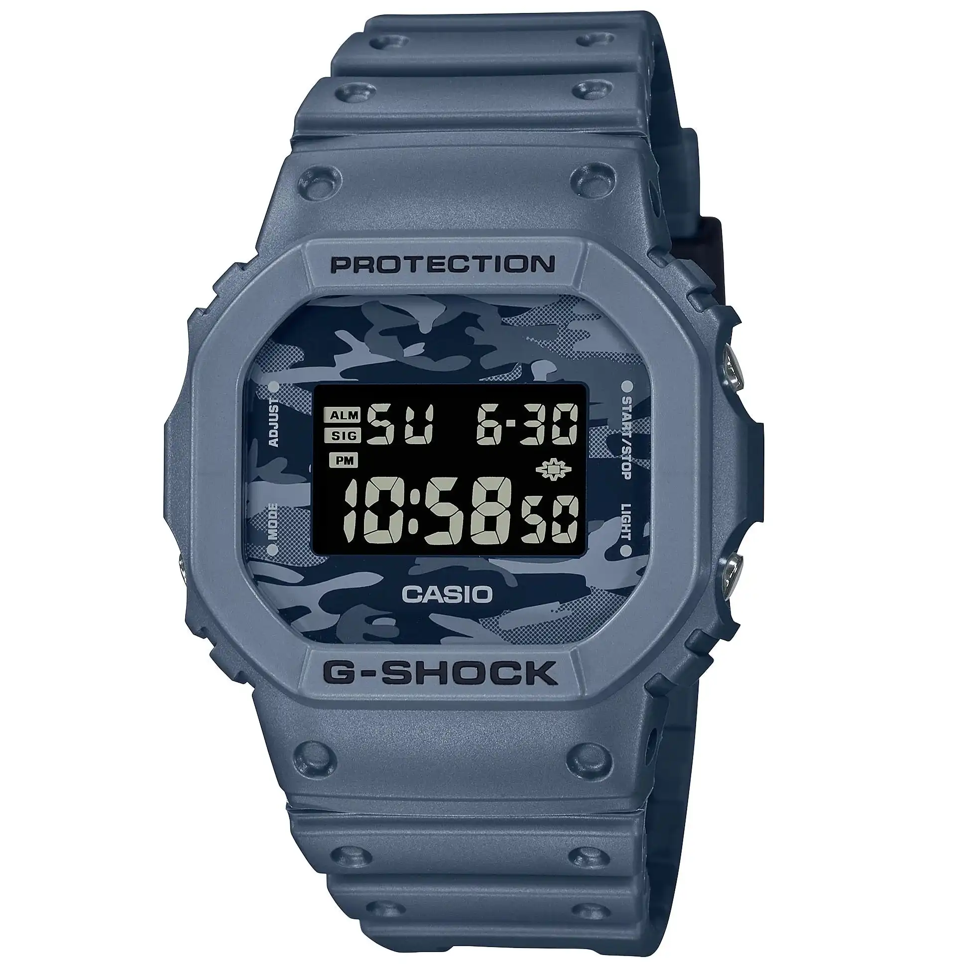 G-Shock Grey Camo Reverse LCD Boys/Men's Digital Sports Watch DW-5600CA-2