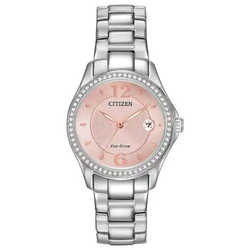 Citizen Eco Drive FE1140-51X Silver Light Pink Dial Women's Analog Dress Watch