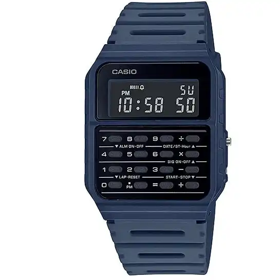 Casio CA-53WF-2B Navy Blue Vintage Retro Style Unisex Digital Calculator Watch