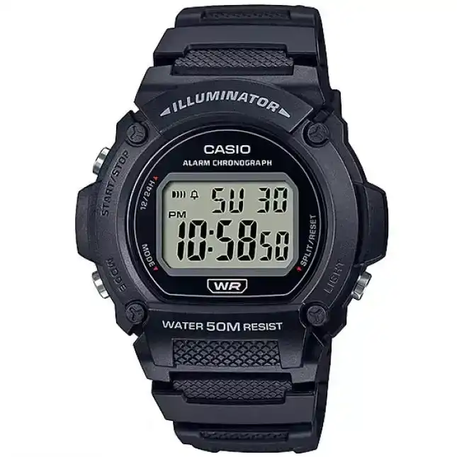 Casio W-219H-1A Black 50m Unisex Basic Unisex Digital Casual Watch