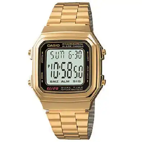 Casio A178WGA-1A Mens Gold Tone Stainless Steel Digital Watch