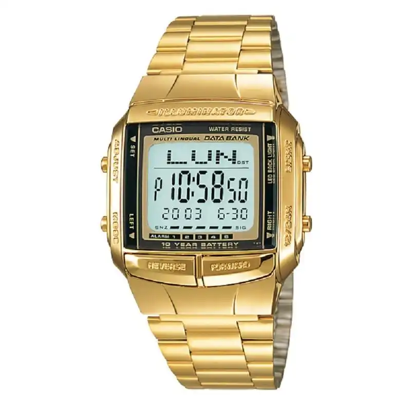 Casio DB-360G-9A Gold Databank Series Multilingual Unisex Digital Watch