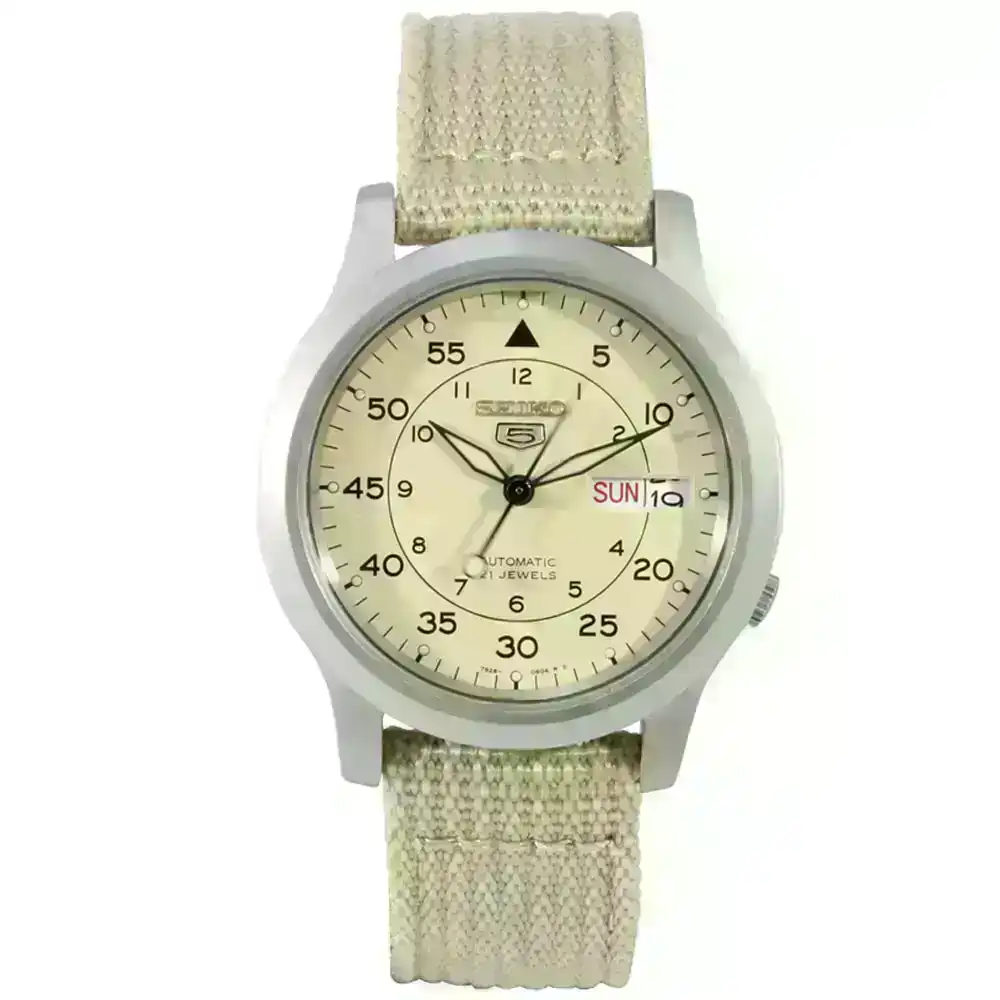 Seiko 5 SNK803 K2 Automatic Brown Nylon Canvas Strap Men's Watch