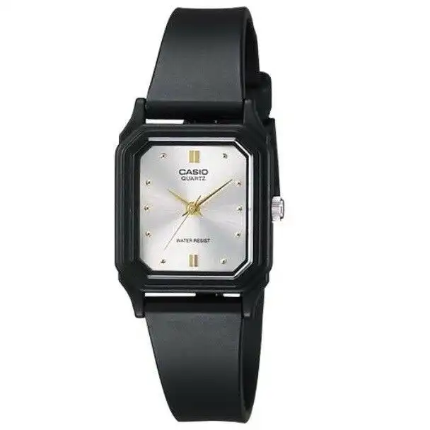 Casio LQ-142E-7A Black with Silver Dial Women's Small Casual Analog Watch
