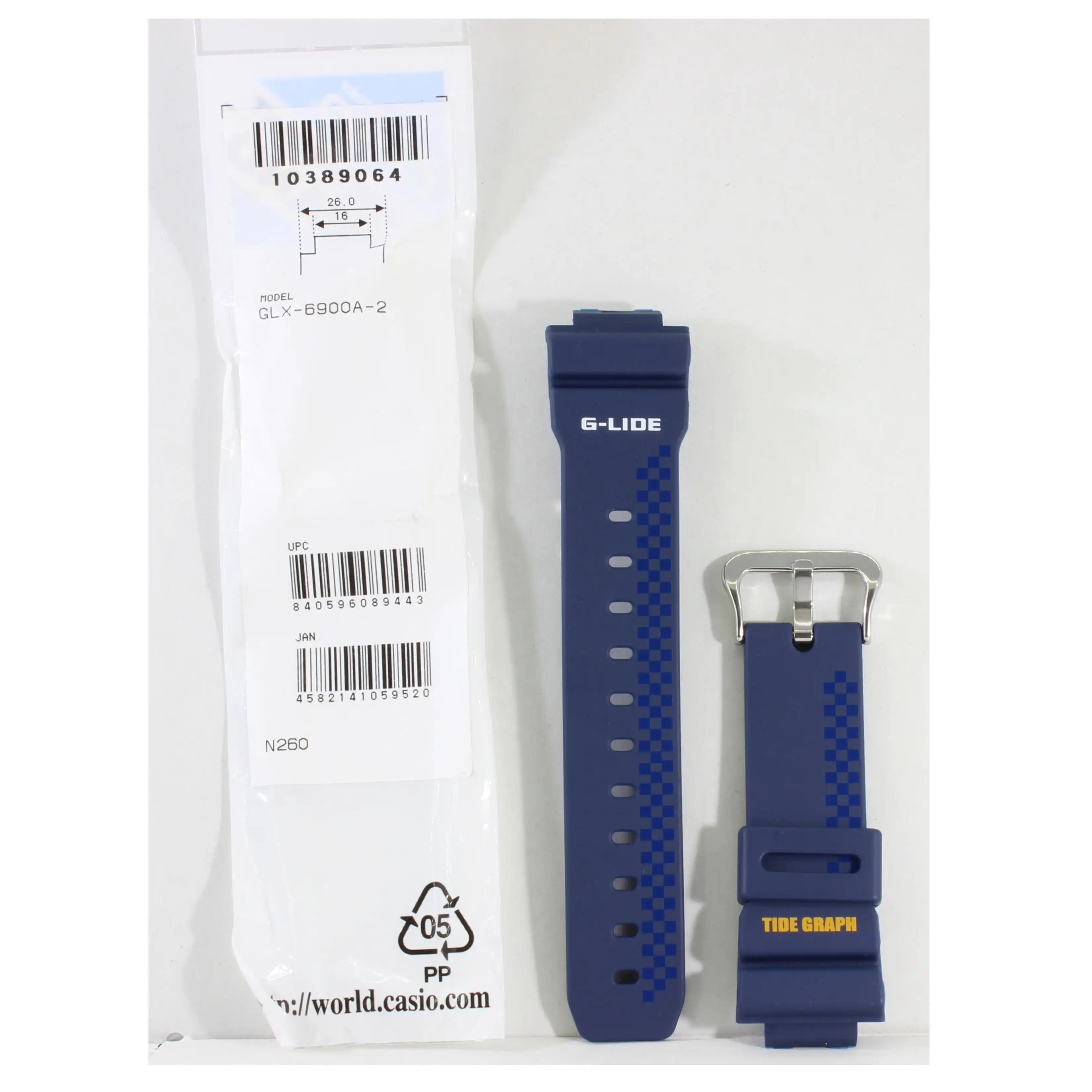 Casio G-Shock Matte Blue Genuine Replacement Strap 10389064 to suit GLX-6900A-2 G-Lide