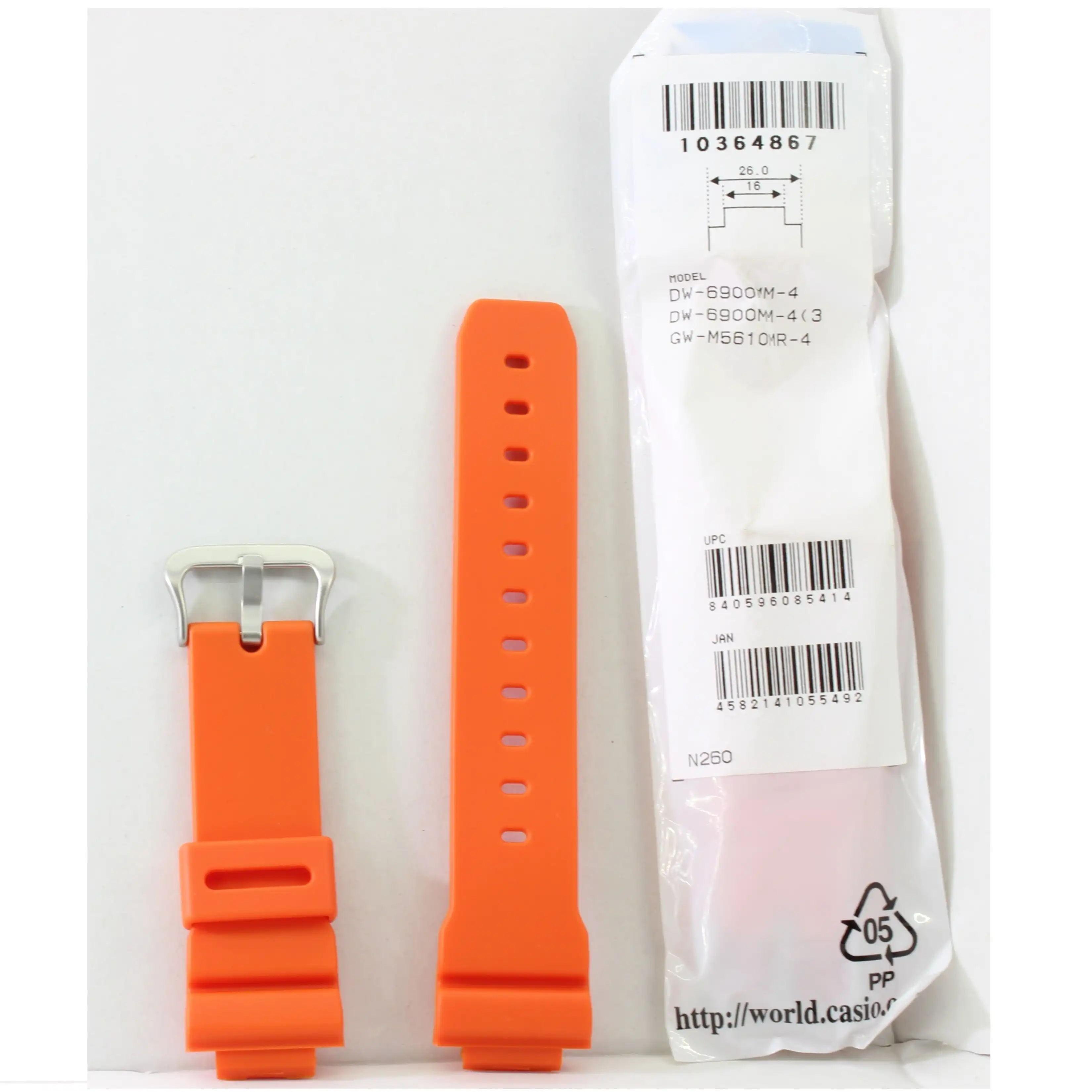 Casio G-Shock Matte Orange Genuine Replacement Strap 10364867 to suit DW-6900MM-4