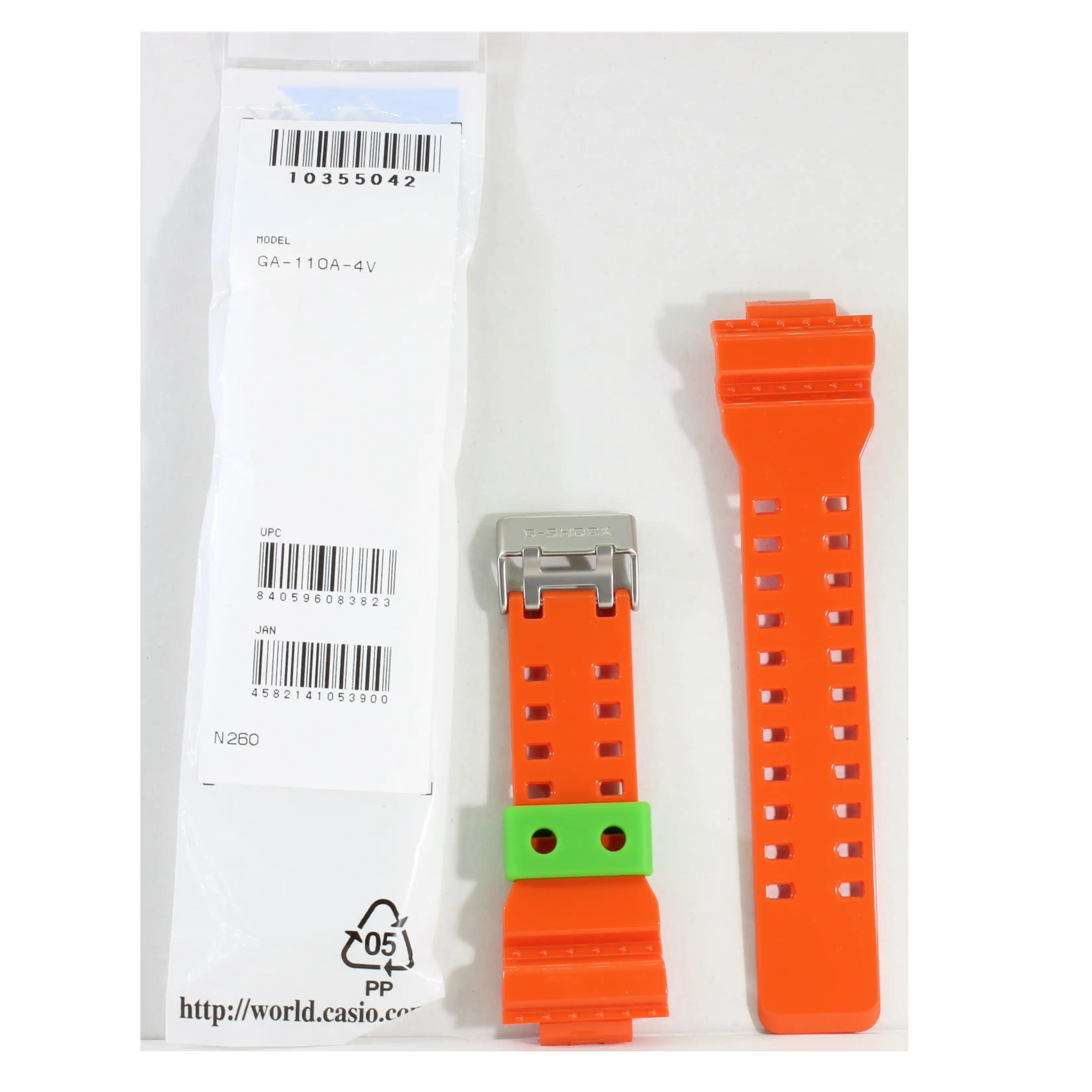 Casio G-Shock Shiny Orange Genuine Replacement Strap 10355042 to suit GA-110A-4A