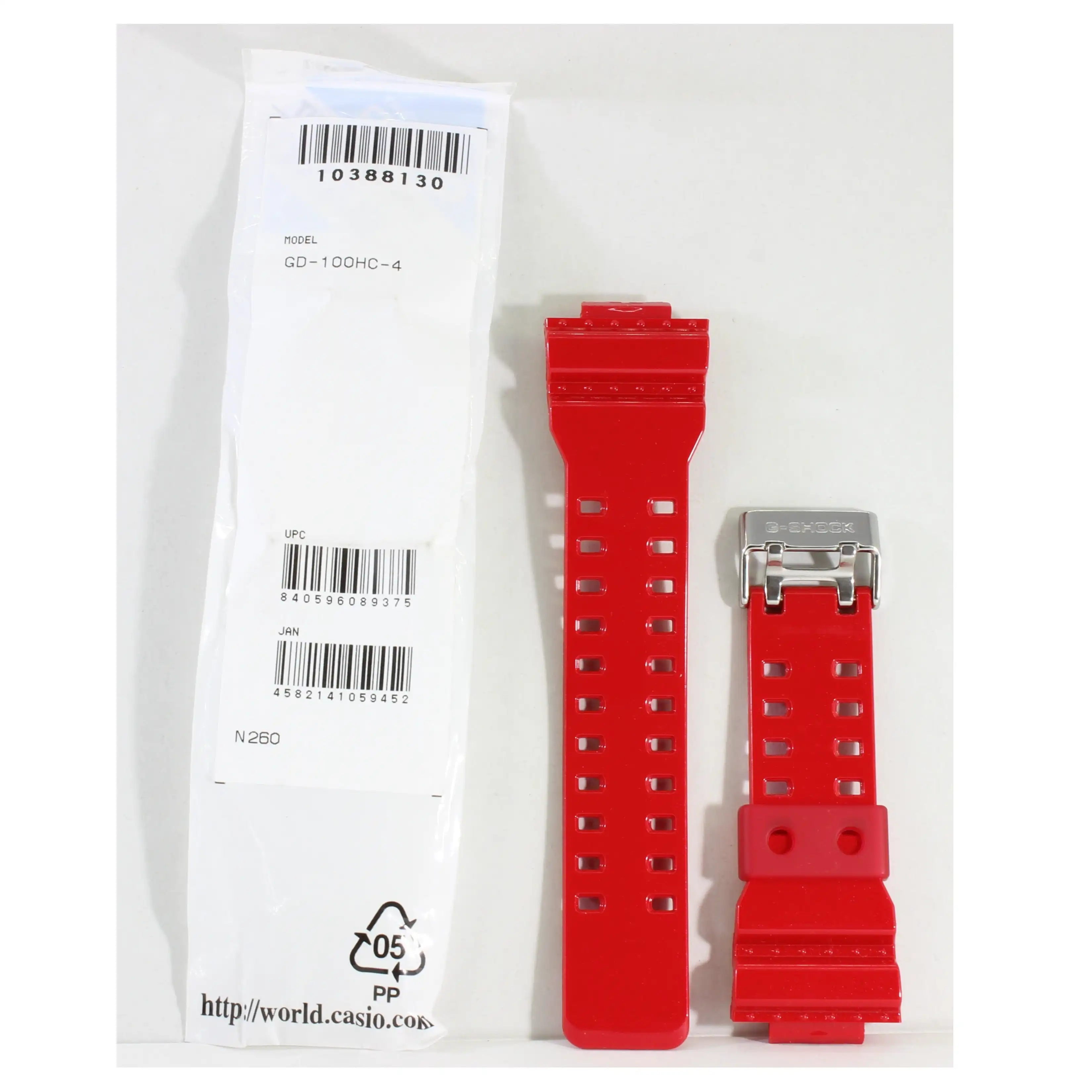 Casio G-Shock Shiny Red Genuine Replacement Strap 10388130 to suit GD-100HC-4