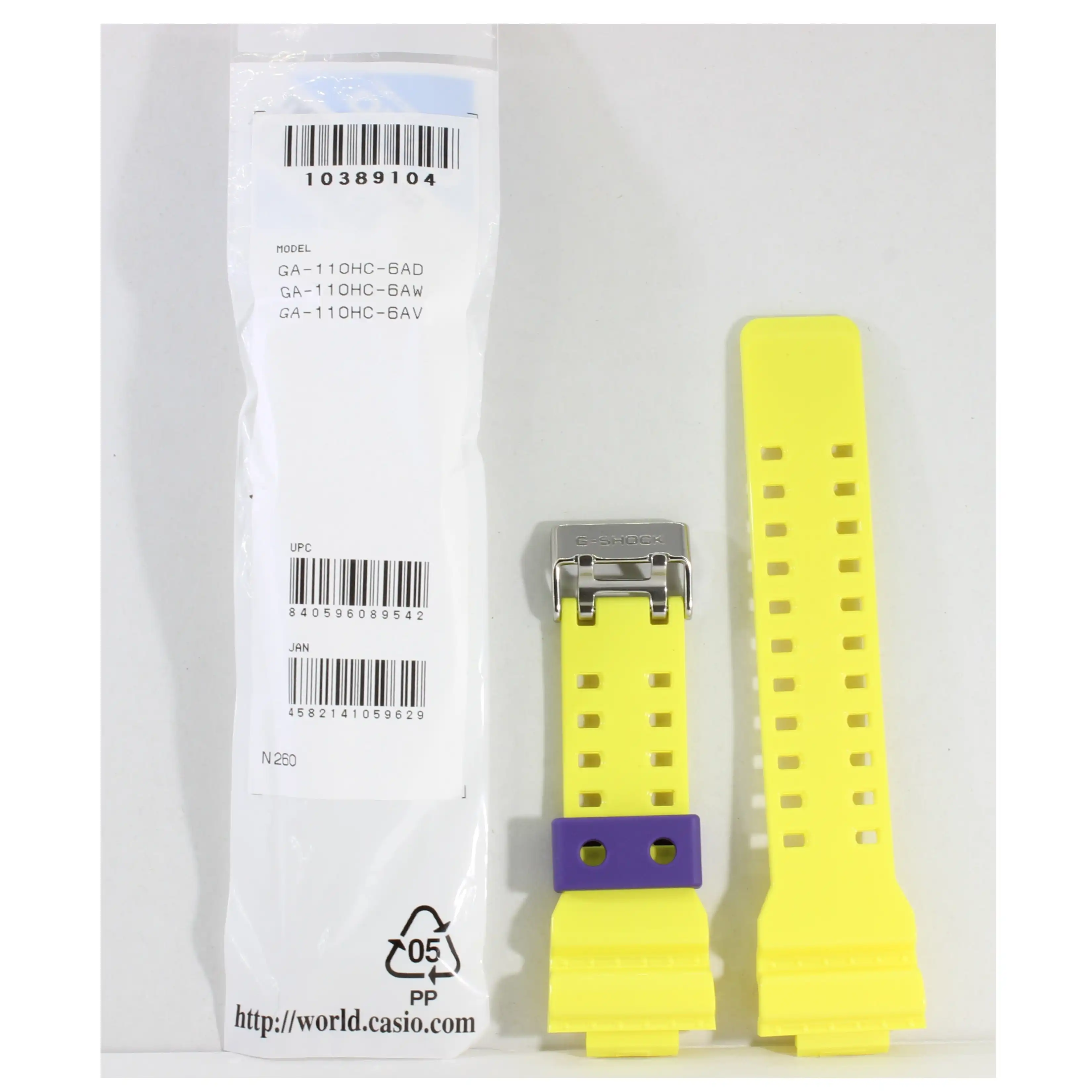 Casio G-Shock Shiny Yellow Genuine Replacement Strap 10389014 to suit GA-110HC-6A
