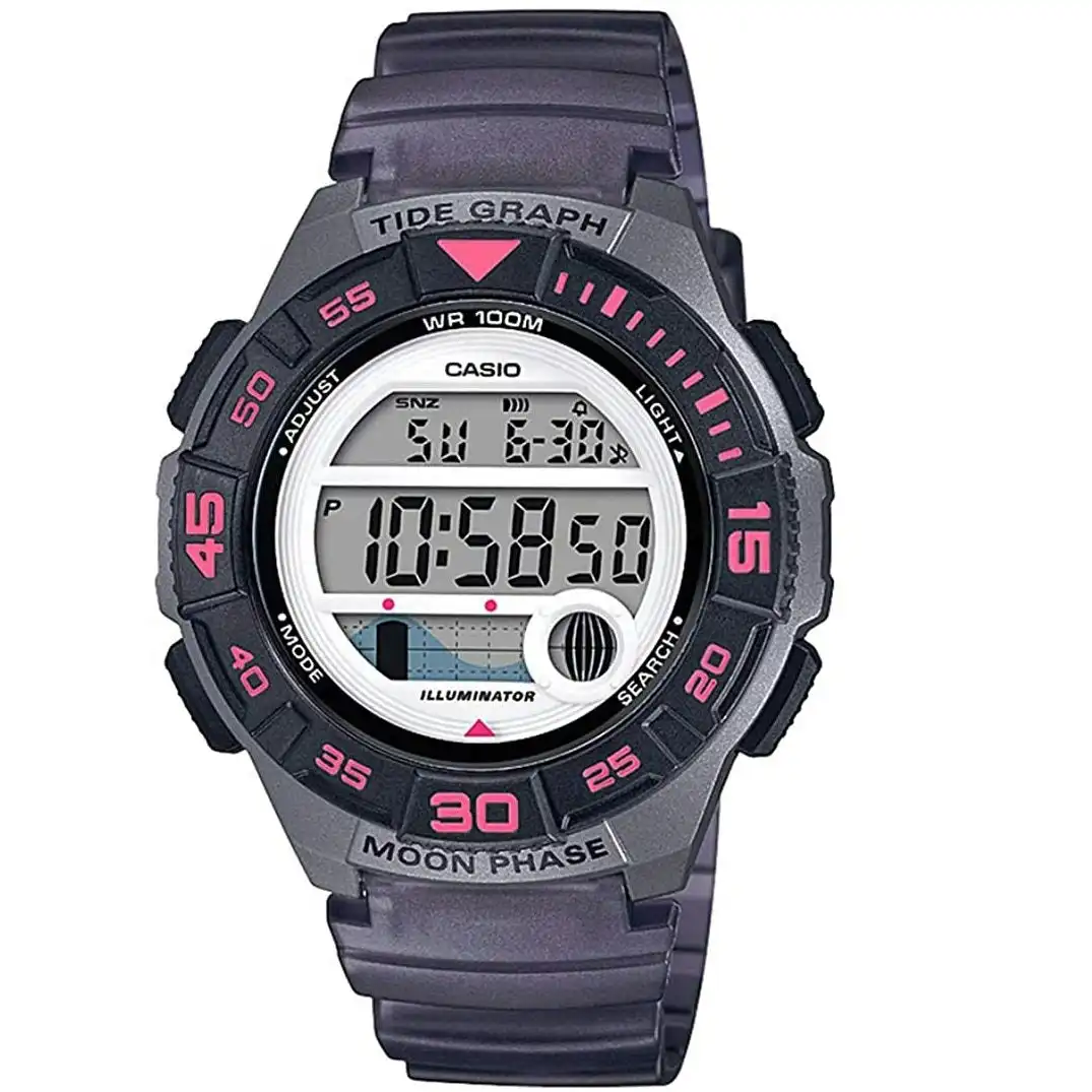 Casio LWS-1100H-8A Black Tide Graph Moonphase 100m Unisex Digital Sports Watch