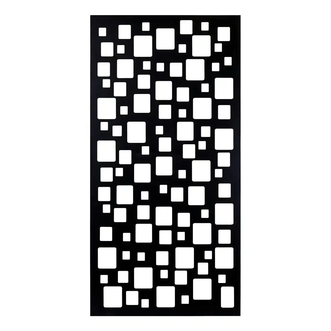 Painted Decorative Screen Squares Black 600x1200mm