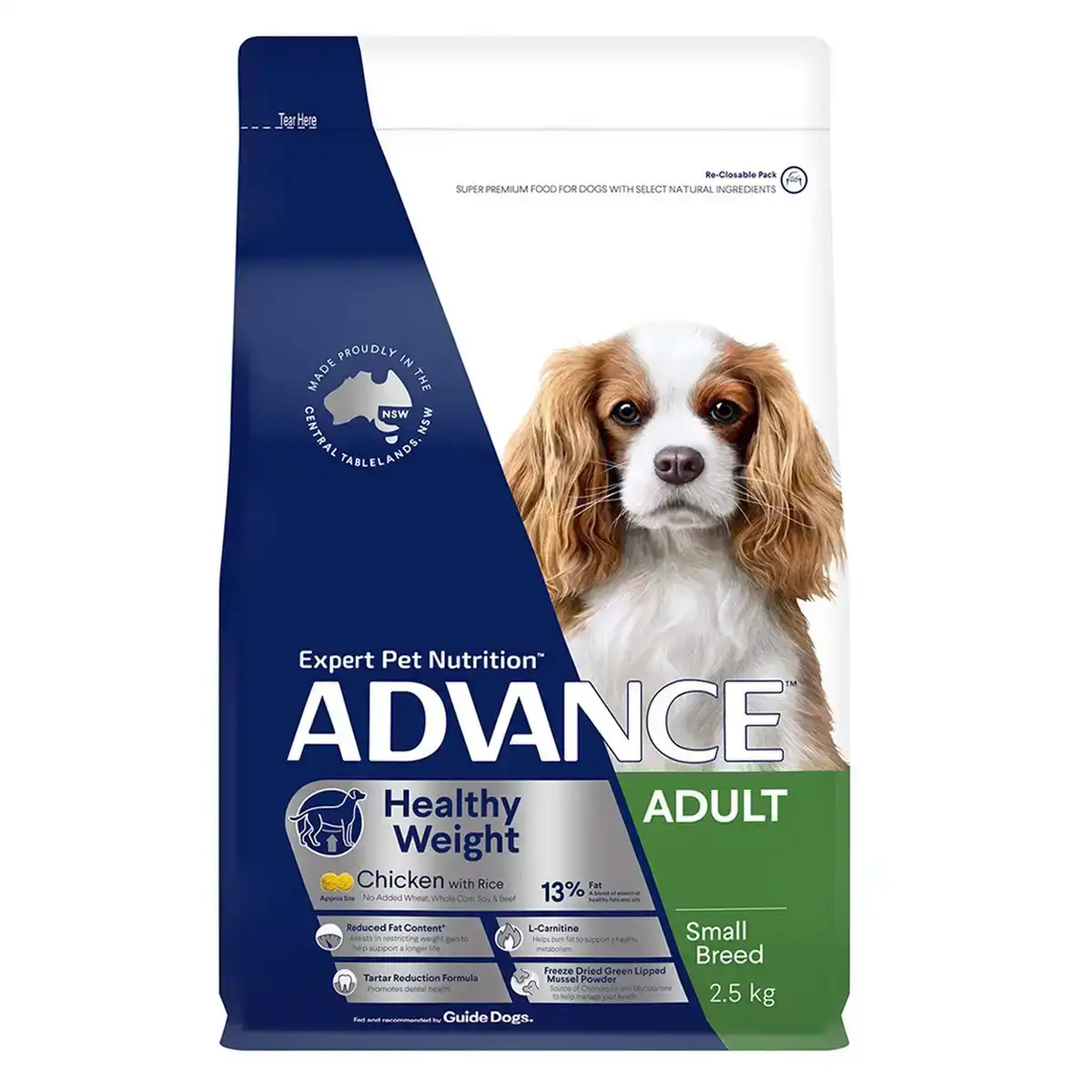 ADVANCE Healthy Weight Adult Small Breed Chicken with Rice Dog Dry Food 2.5 Kg