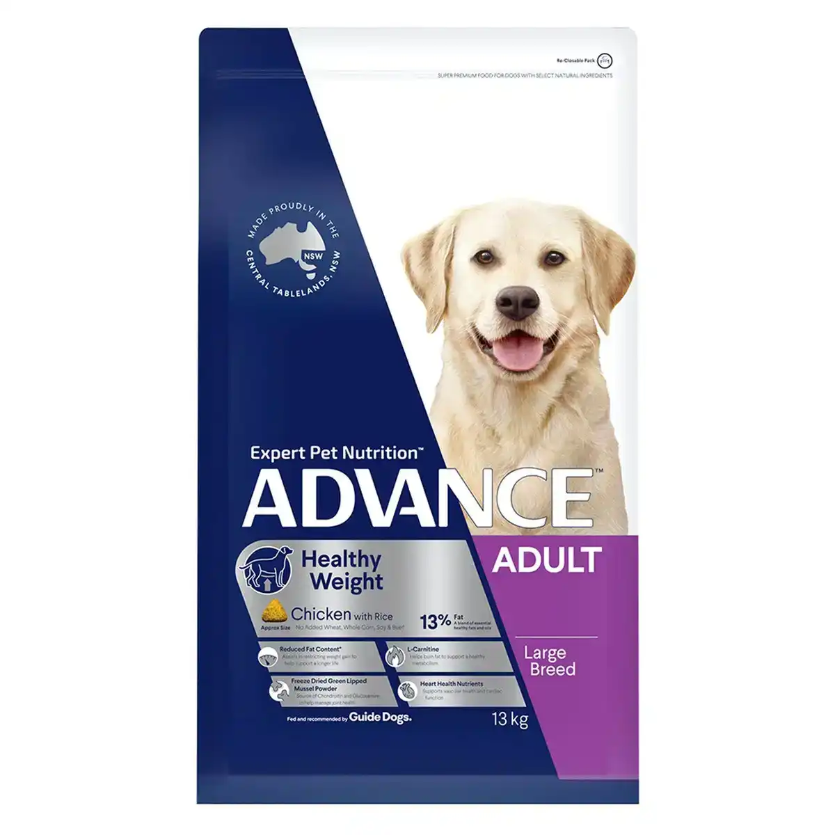 ADVANCE Healthy Weight Adult Large Breed Chicken with Rice Dog Dry Food 13 Kg