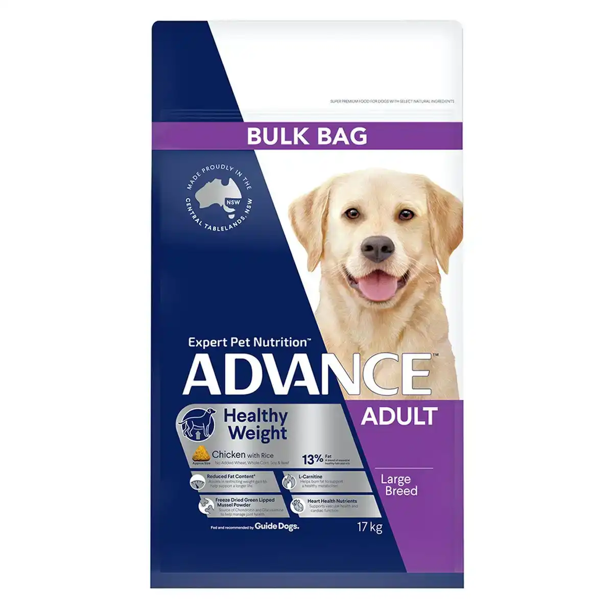 ADVANCE Healthy Weight Adult Large Breed Chicken with Rice Dog Dry Food 17 Kg