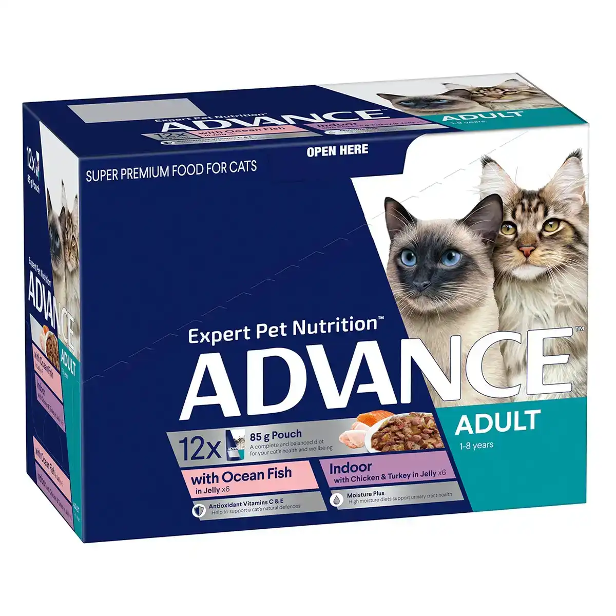 ADVANCE Adult Multi Variety in Jelly Pouches Wet Cat Food (85G*12) 1 Pack