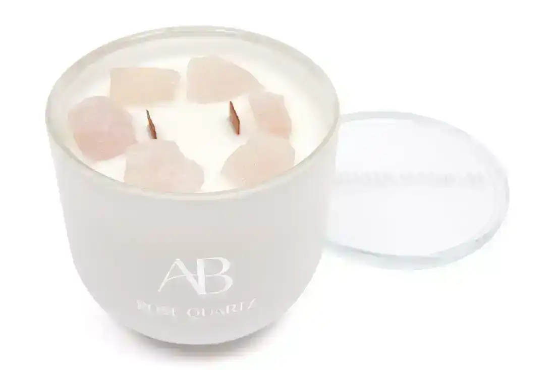 Aromabotanical Crystal Candle 340g - Rose Quartz
