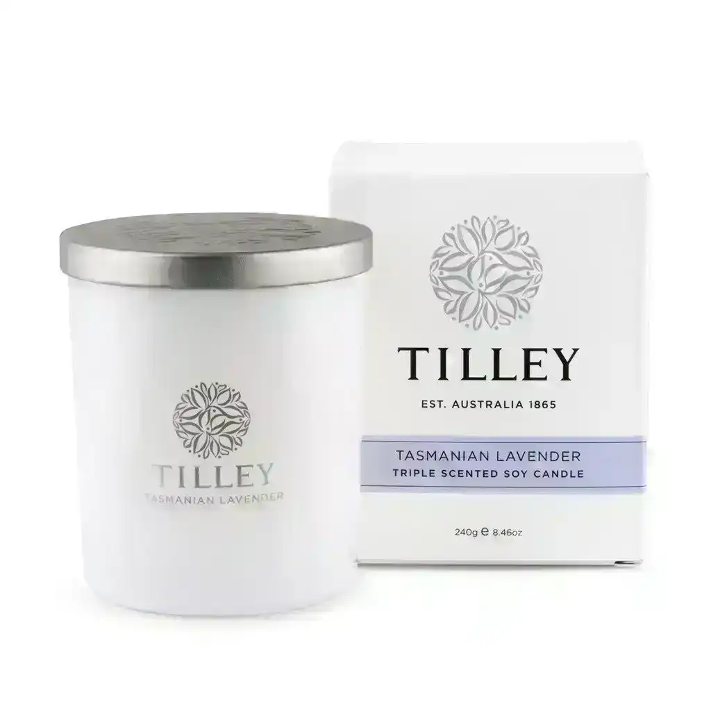 Tilley Classic White - Soy Candle 240g - Tasmanian Lavender