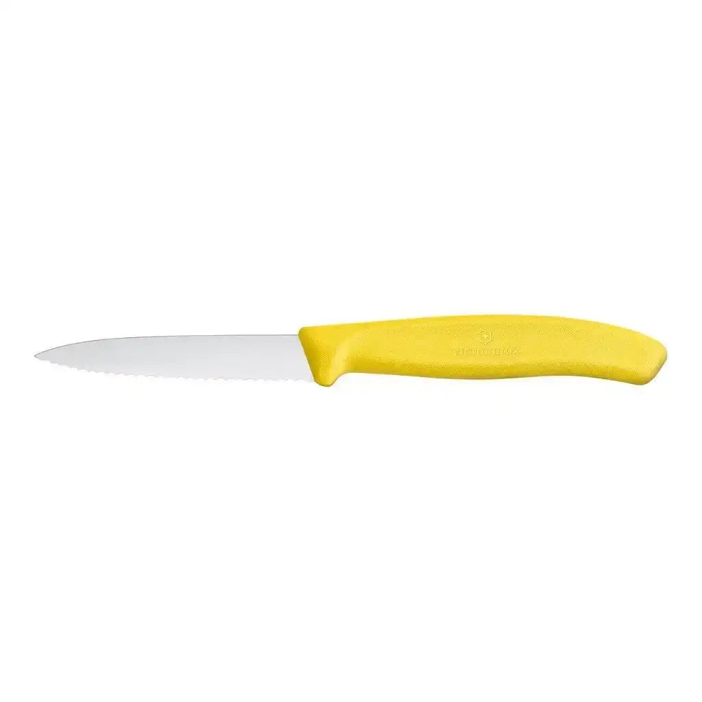 Victorinox Paring Knife Pointed Tip Wavy 8cm - Yellow